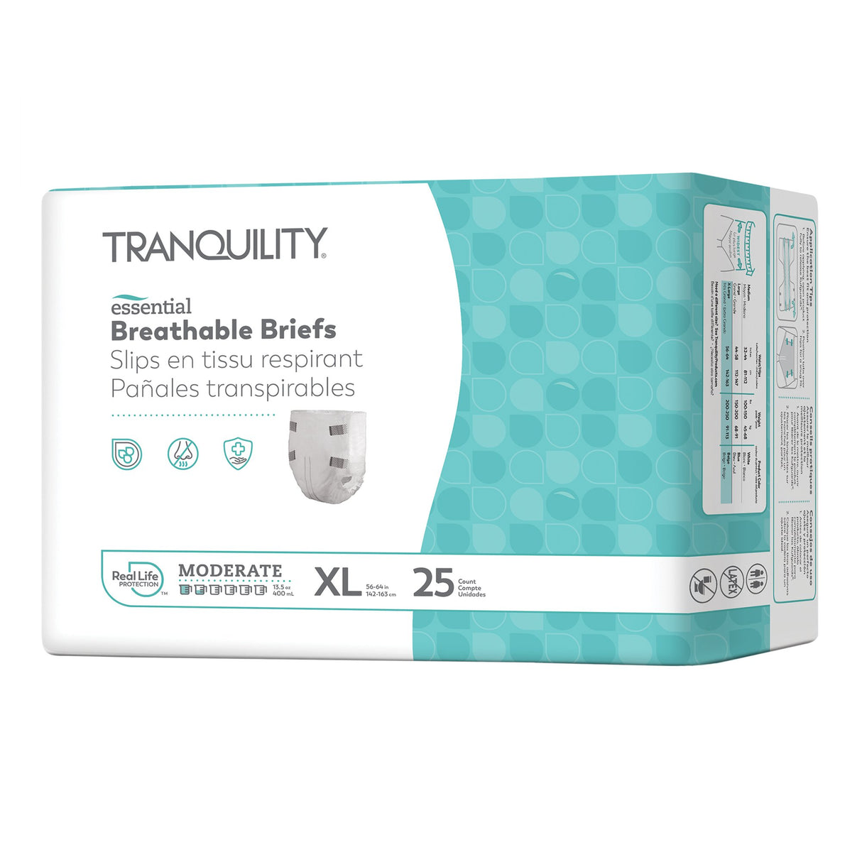 Unisex Adult Incontinence Brief Tranquility® Essential X-Large Disposable Moderate Absorbency - BeHope