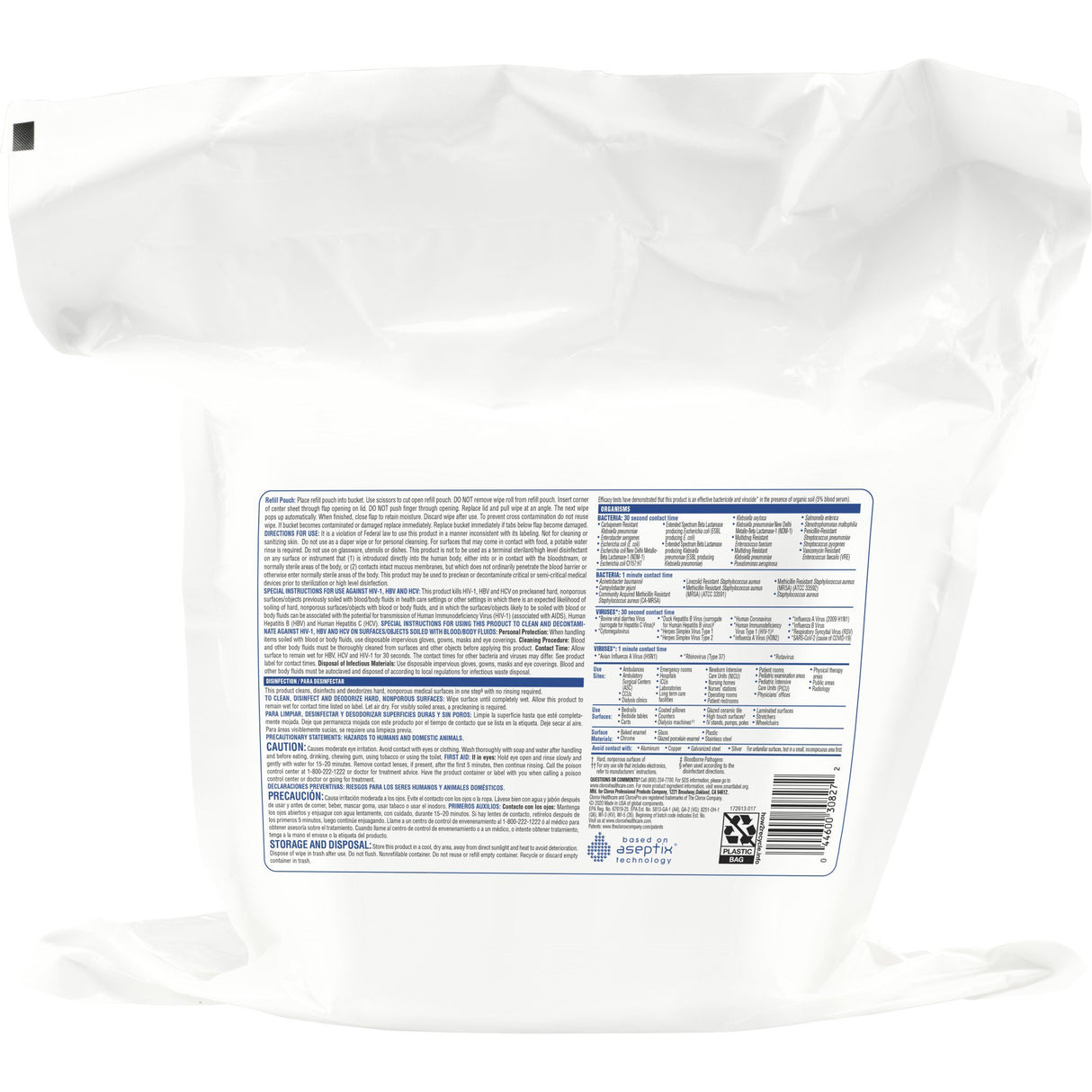 Surface Disinfectant Cleaner Clorox Healthcare® Premoistened Hydrogen Peroxide Based Manual Pull Wipe 185 Count Pouch Unscented NonSterile - BeHope