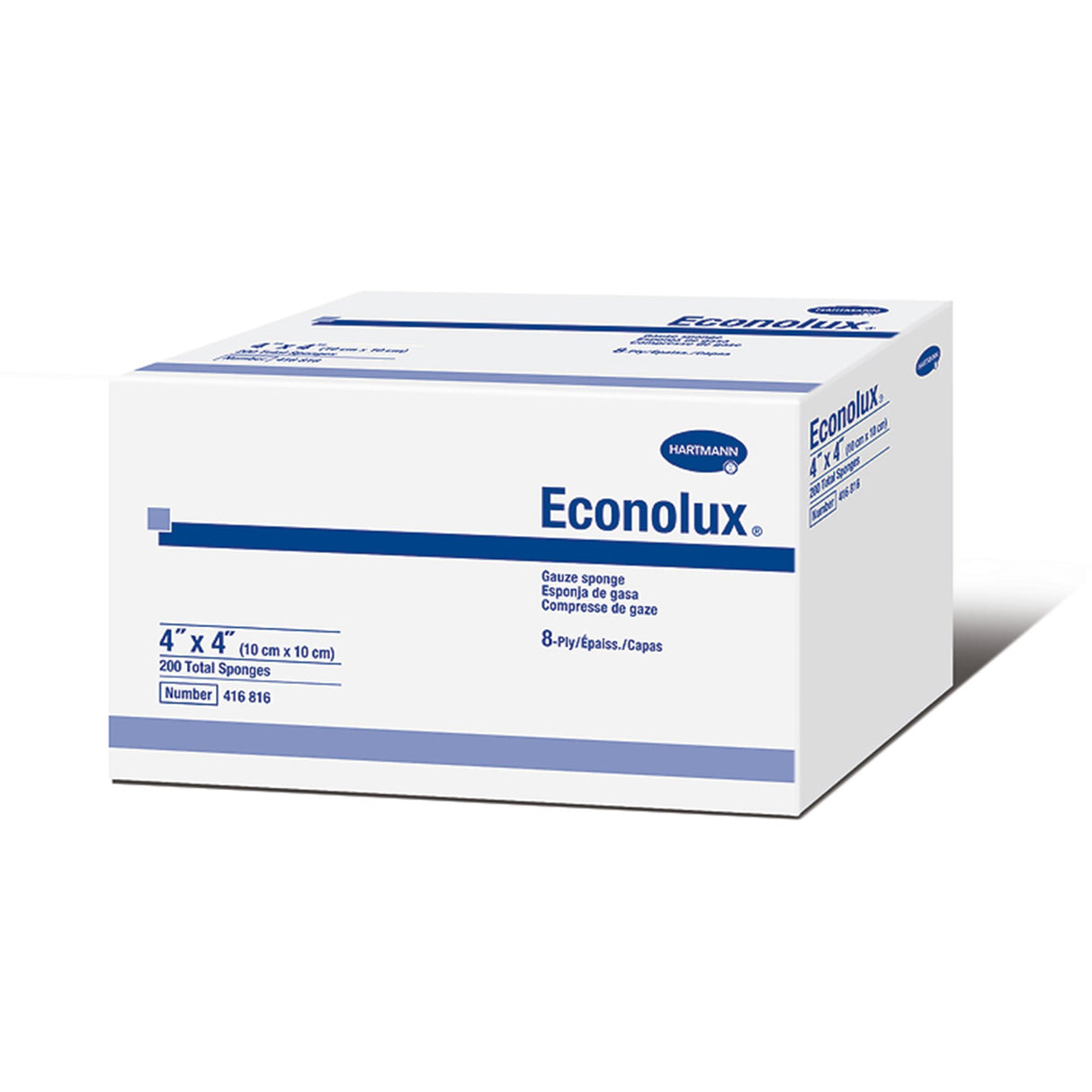Gauze Sponge Econolux® 4 X 4 Inch 8-Ply NonSterile 200 per Pack - BeHope