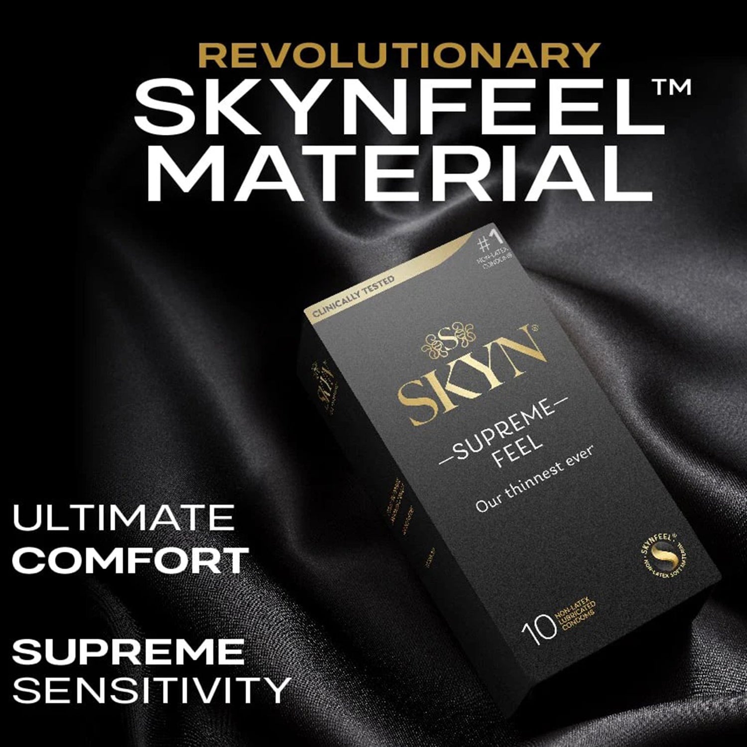 Condom SKYN® Supreme Lubricated One Size Fits Most 30 Per Box - BeHope