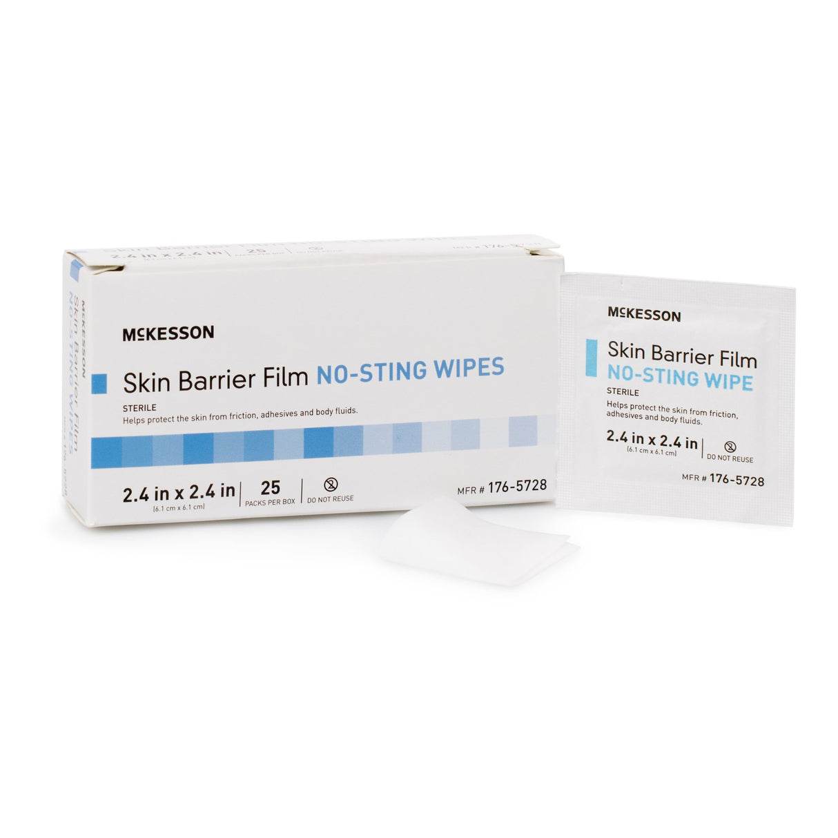 Skin Barrier Wipe McKesson No Sting 75 to 100% Strength Hexamethyldisiloxane Individual Packet Sterile - BeHope
