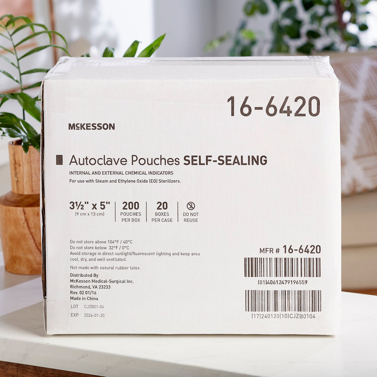 Sterilization Pouch McKesson Ethylene Oxide (EO) Gas / Steam 3-1/2 X 5 Inch Transparent Blue / White Self Seal Paper / Film - BeHope