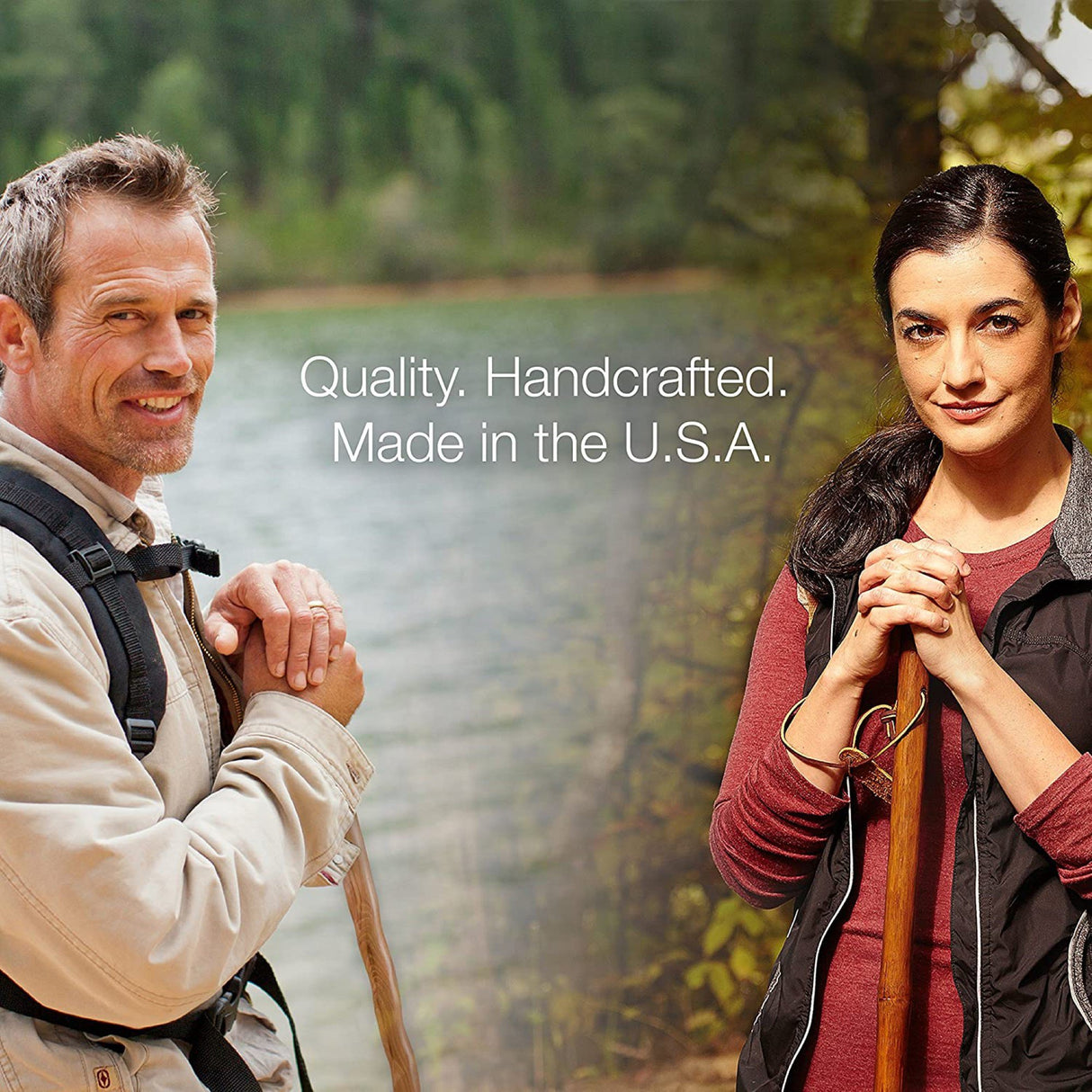 Walking Stick Brazos™ Twisted HitchHiker Wood 55 Inch Height Red Oak - BeHope