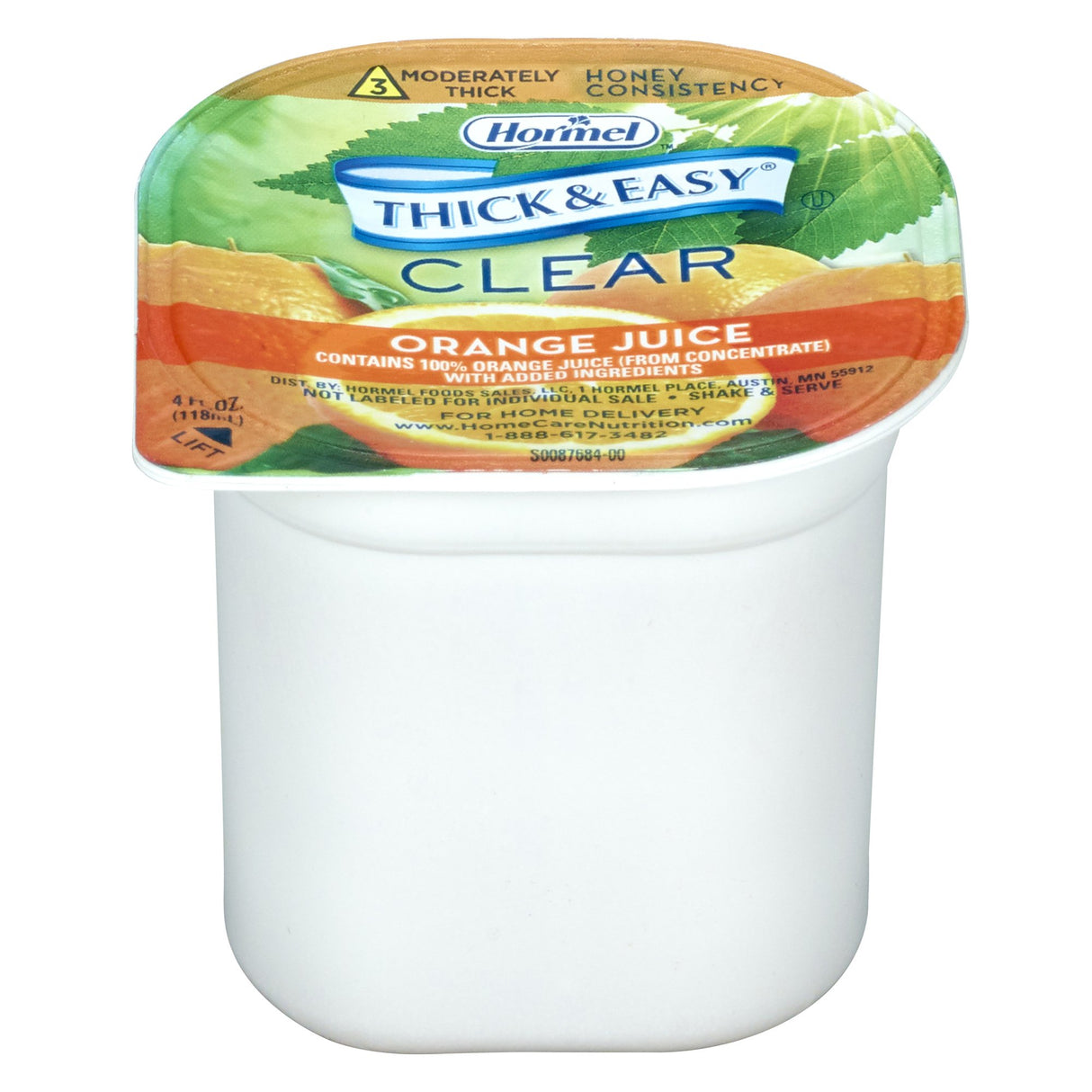 Thickened Beverage Thick & Easy® 4 oz. Portion Cup Orange Flavor Liquid IDDSI Level 3 Moderately Thick/Liquidized - BeHope