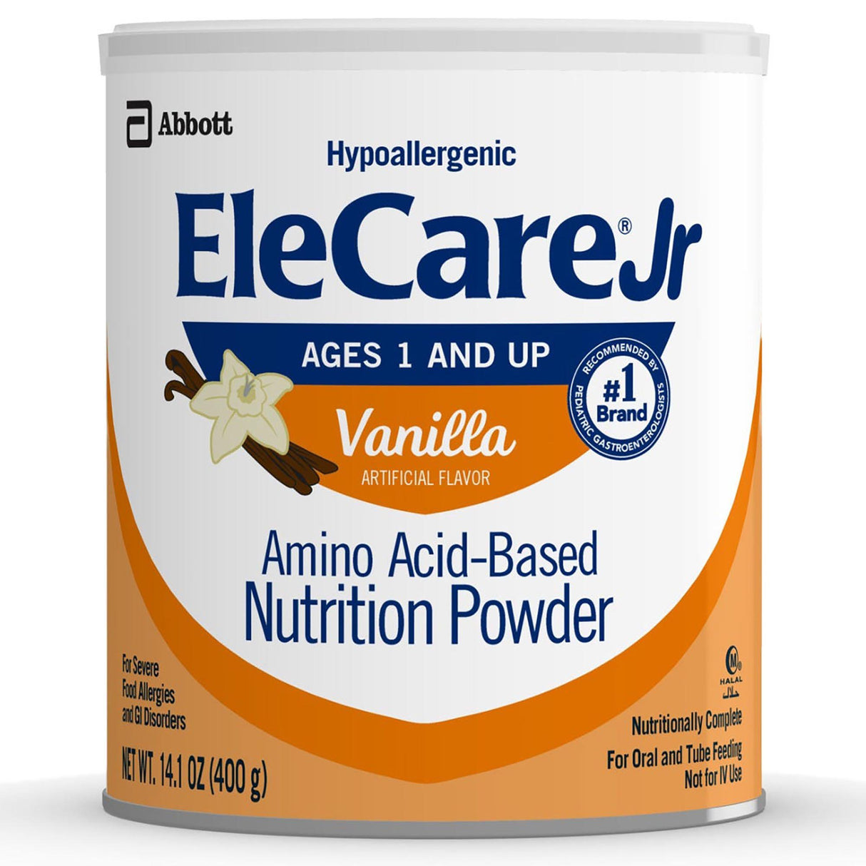 Pediatric Oral Supplement EleCare® Jr Vanilla Flavor 14.1 oz. Can Powder Amino Acid Protein Maldigestion - BeHope