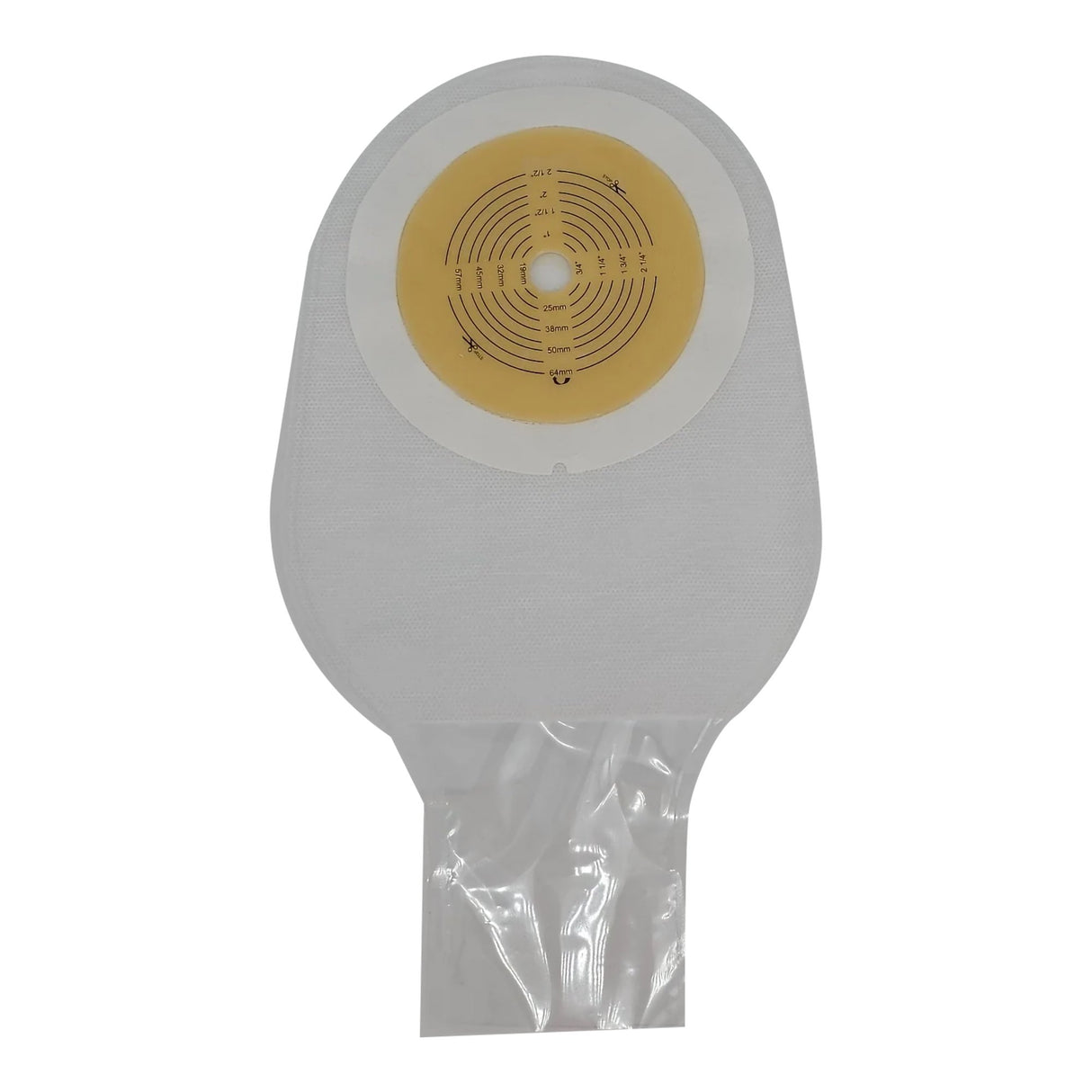 Ostomy Pouch Safe n Simple™ One-Piece System 12 Inch Length Flat, Trim To Fit 1/2 to 2-1/2 Inch Stoma Drainable - BeHope