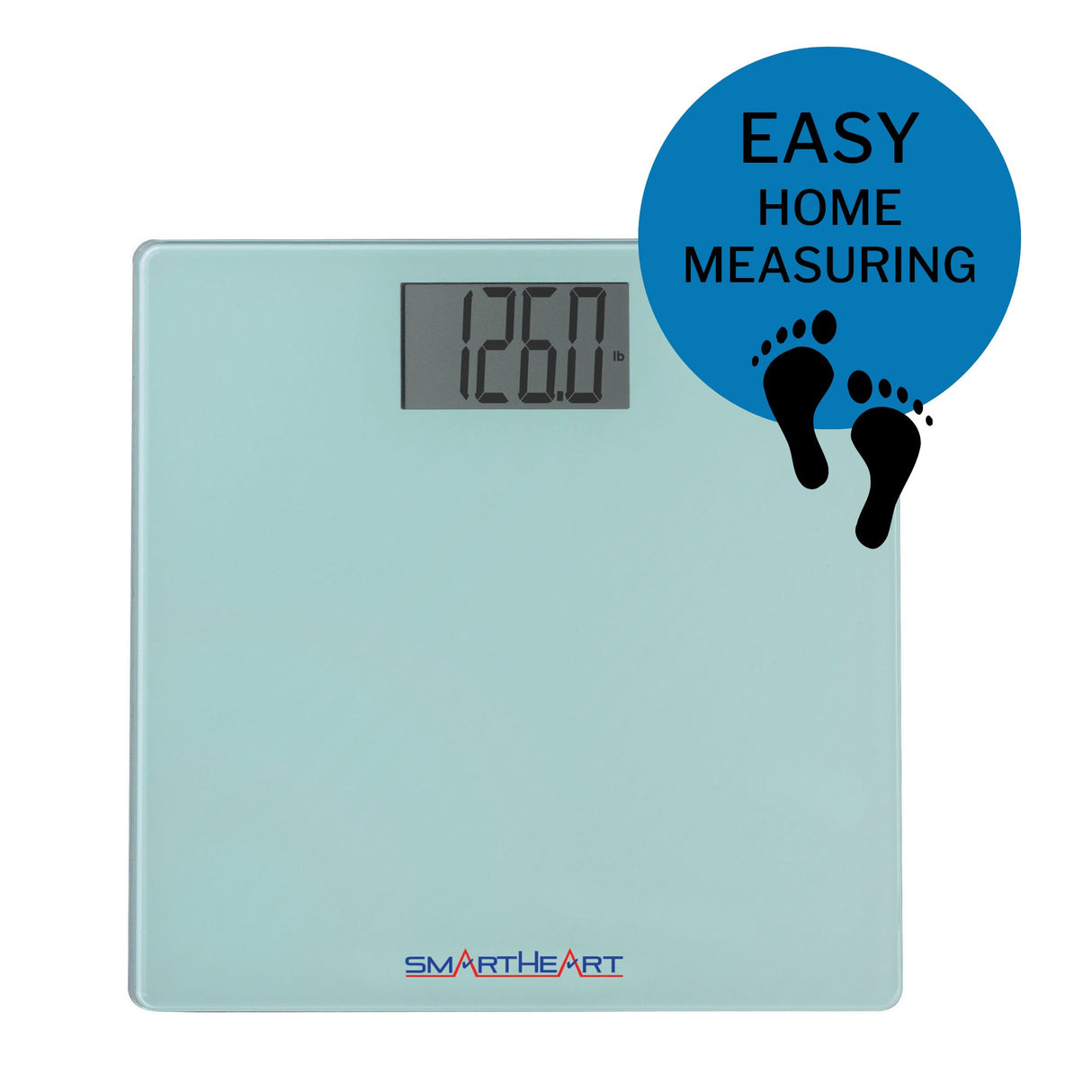Floor Scale SmartHeart Digital Display 438 lbs. / 199 kg Capacity Gray Battery Operated - BeHope