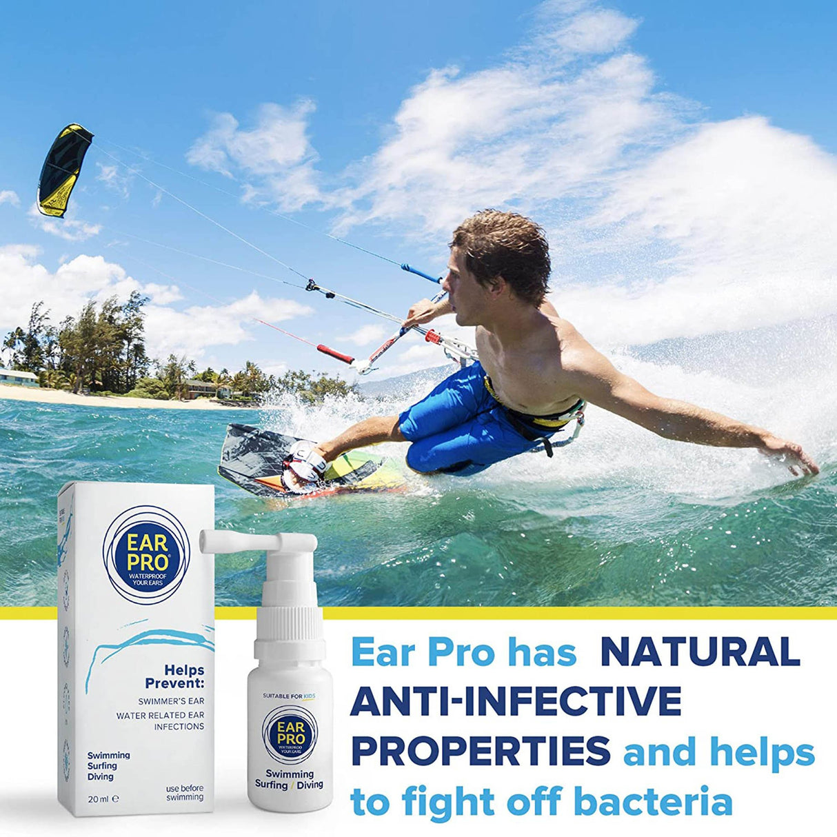 Ear Waterproof Spray Ear Pro® 20 mL Liquid Medical Grade Mineral Oil / High Grade Organic Oregano Oil - BeHope