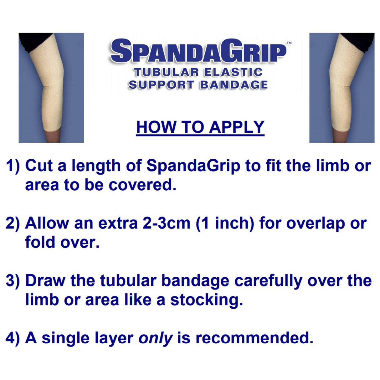 Elastic Tubular Support Bandage SpandaGrip™ 4 Inch X 11 Yard Large Knee / Medium Thigh Pull On Natural NonSterile Size F Standard Compression - BeHope