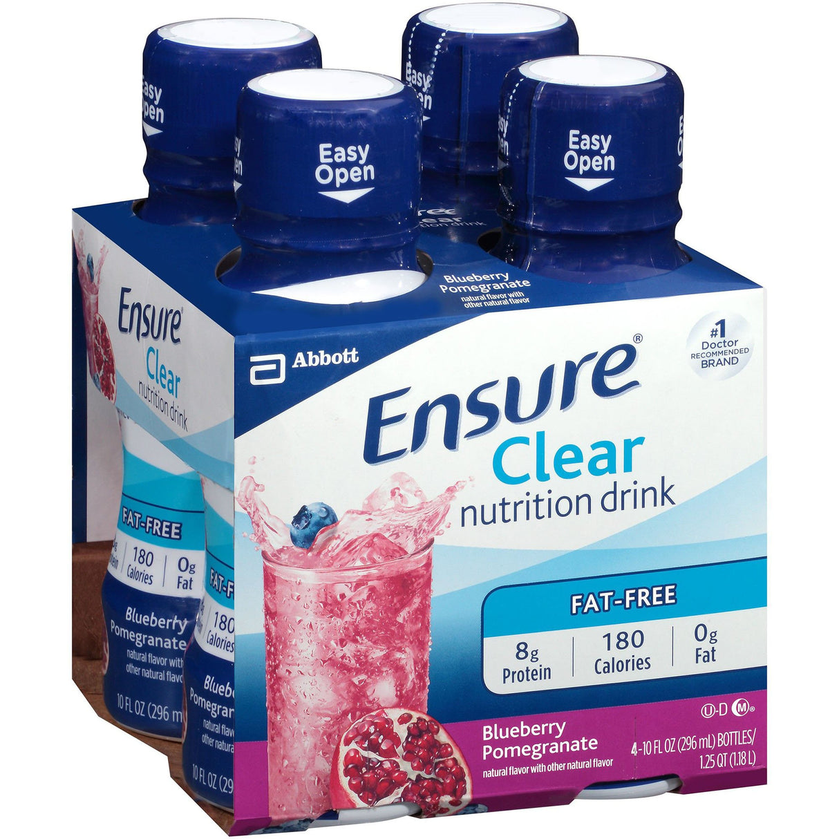 Oral Supplement Ensure® Clear Blueberry Pomegranate Flavor Liquid 10 oz. Bottle - BeHope