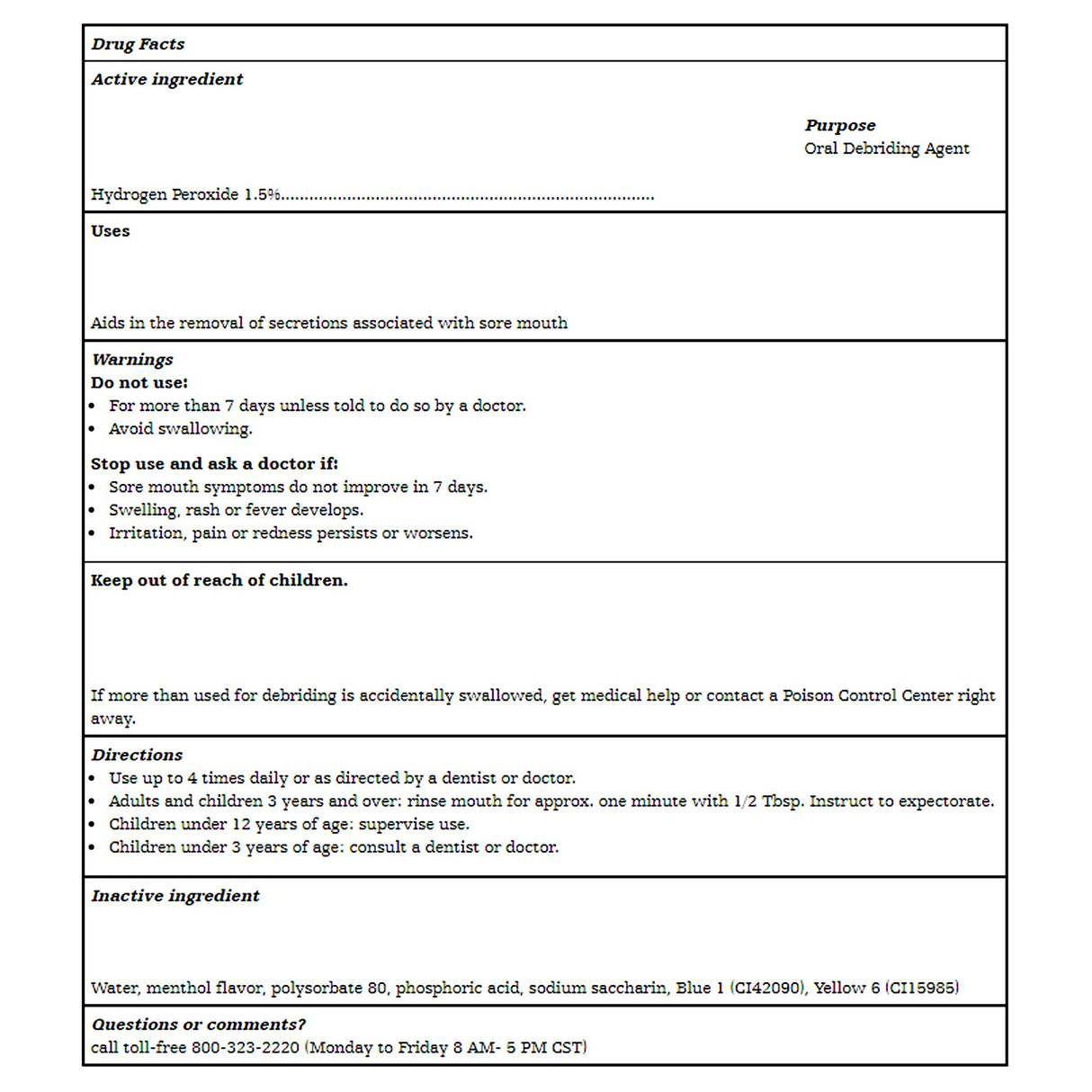 Mouthwash Toothette® 1.5 oz. Mint Flavor - BeHope