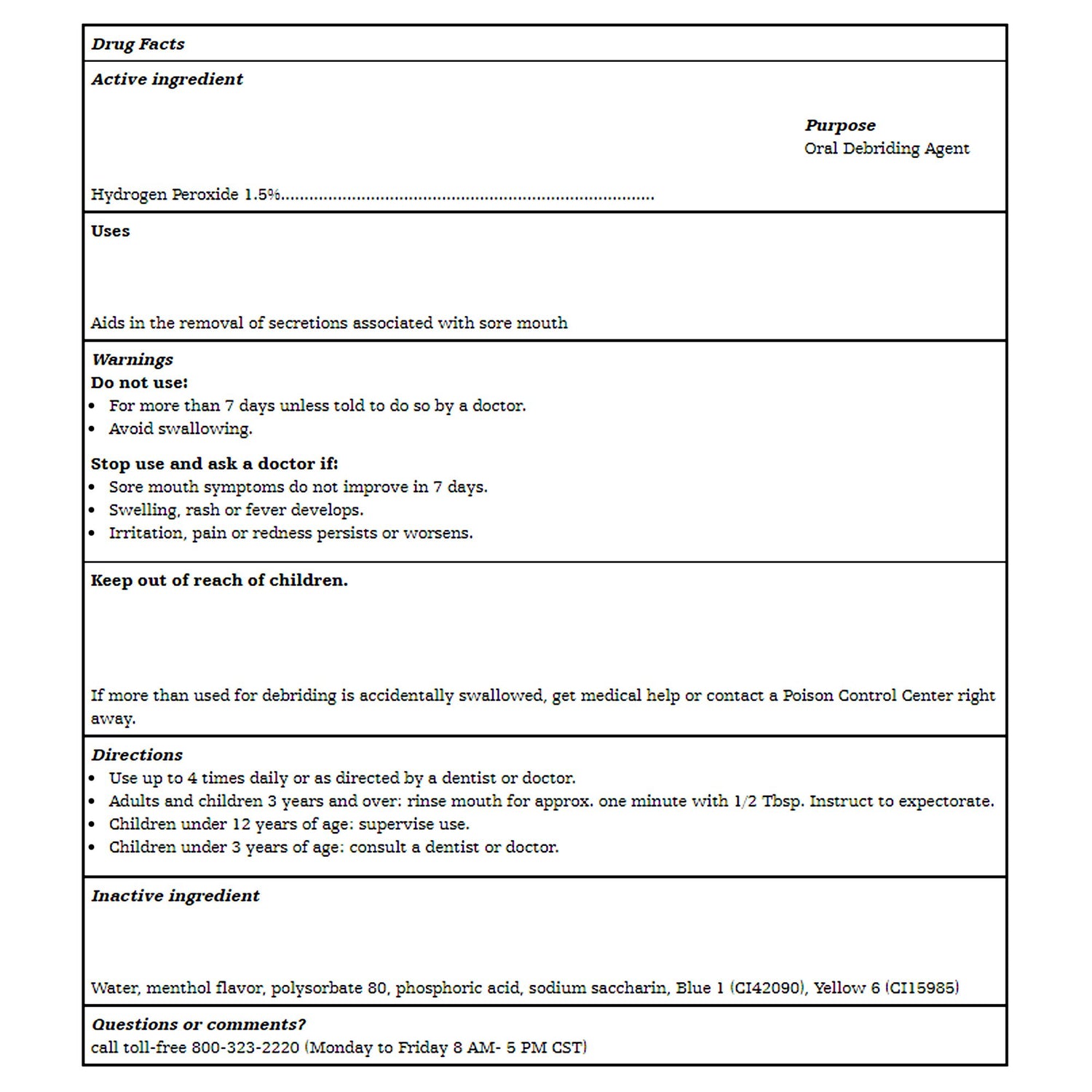 Mouthwash Toothette® 1.5 oz. Mint Flavor - BeHope