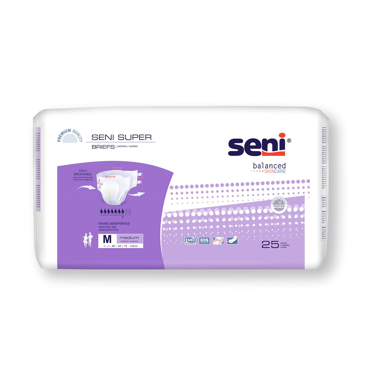 Unisex Adult Incontinence Brief Seni® Super Medium Disposable Heavy Absorbency - BeHope