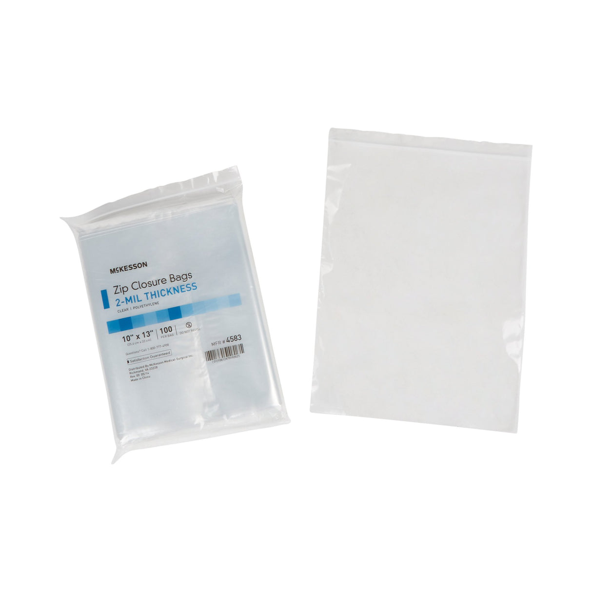Reclosable Bag McKesson 10 X 13 Inch Polyethylene Clear Zipper Closure - BeHope
