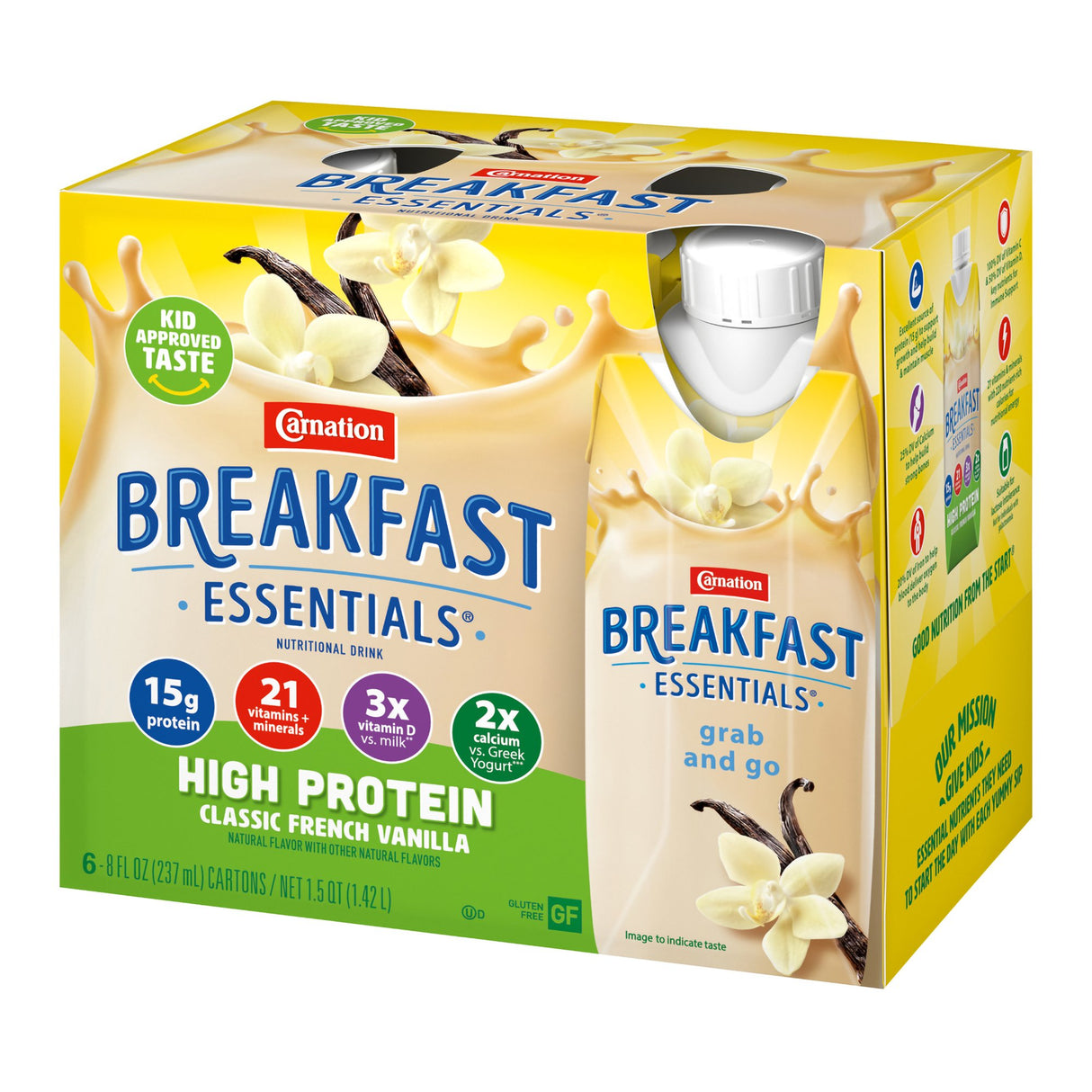 Oral Supplement Carnation Breakfast Essentials High Protein French Vanilla Flavor Liquid 8 oz. Bottle - BeHope