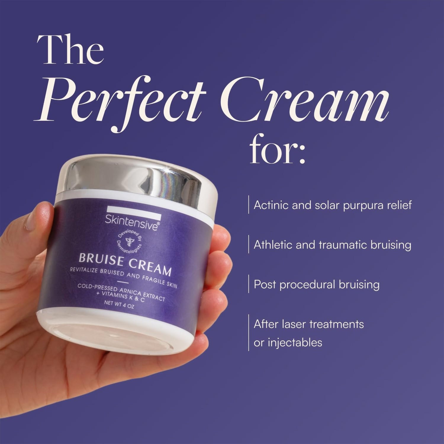 Hand and Body Moisturizer Skintensive® Bruise Cream 4 oz. Jar Unscented Cream - BeHope
