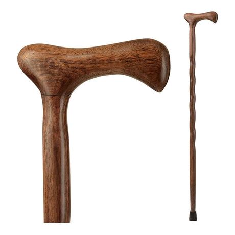 T-Handle Cane Brazos™ Twisted Wood 37 Inch Height Walnut - BeHope