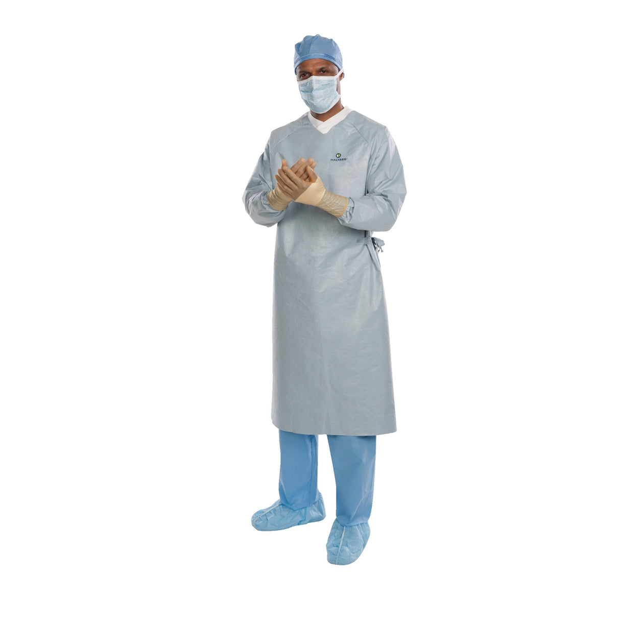 Surgical Gown with Towel Aero Chrome X-Large / X-Long Silver Sterile AAMI Level 4 Disposable - BeHope