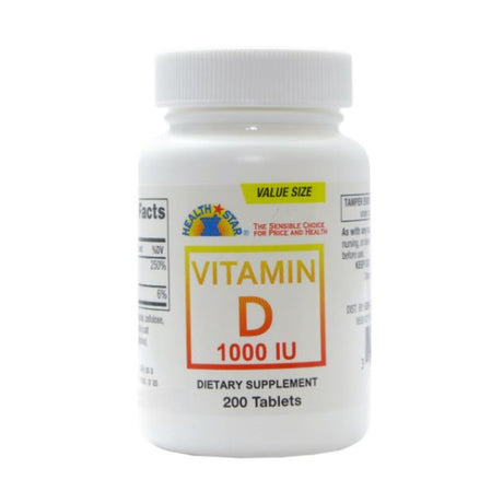 Vitamin Supplement Geri-Care® Vitamin D3 1,000 IU Strength Tablet 200 per Bottle - BeHope