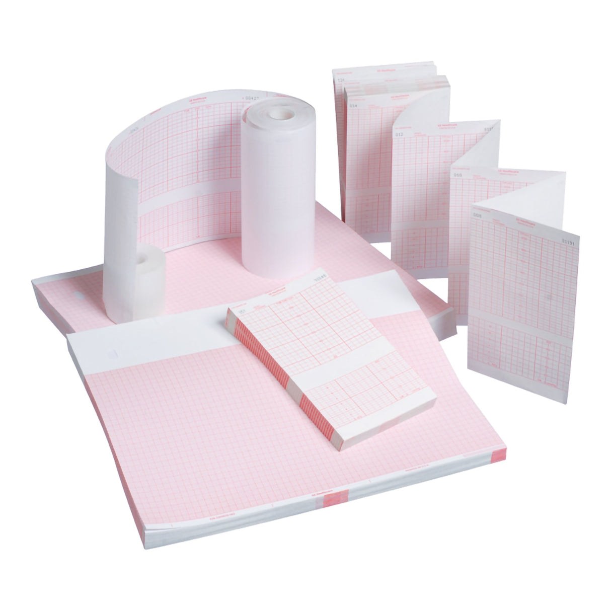 Recording Chart Paper Vyaire™ Z-Fold Red Grid - BeHope