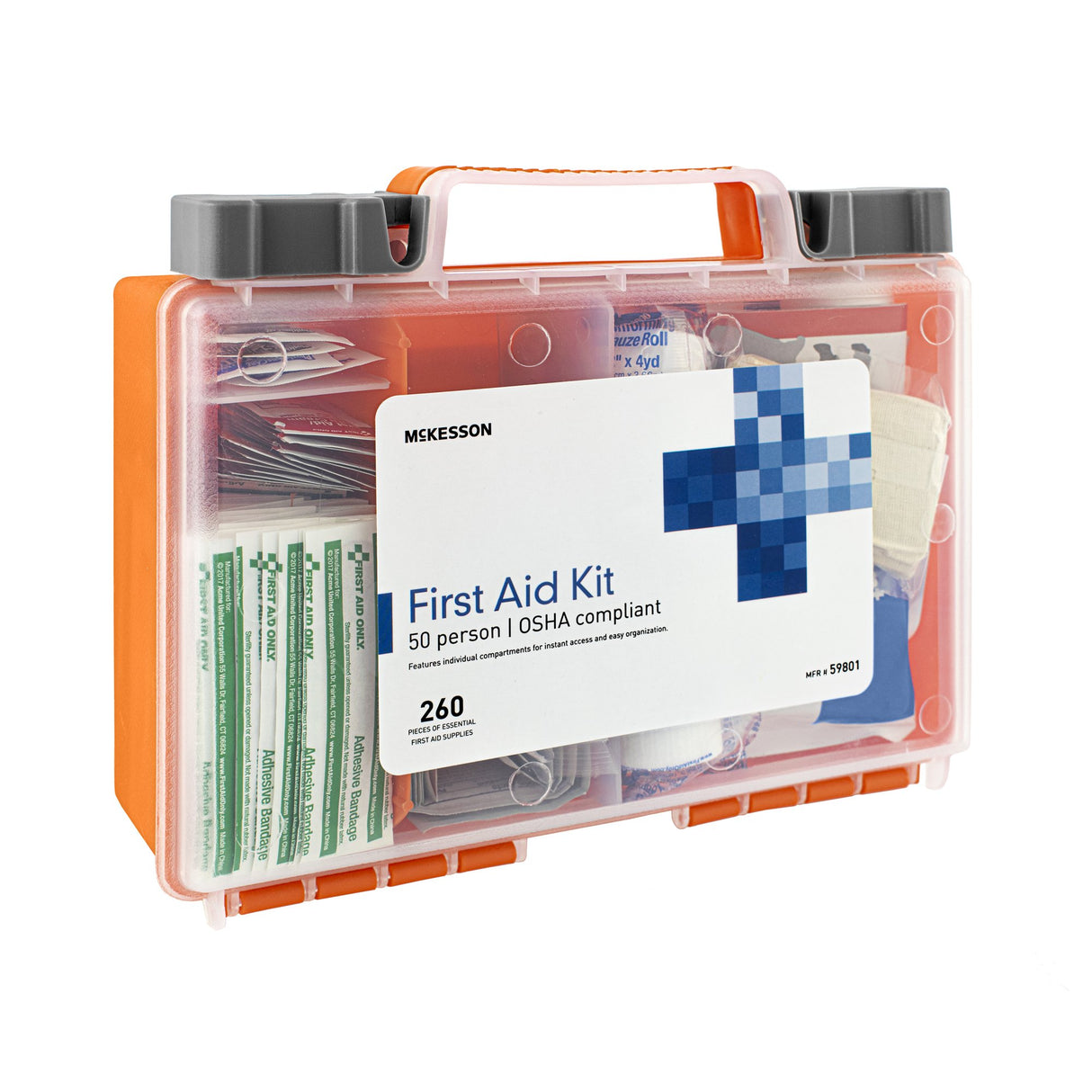 First Aid Kit McKesson 50 Person Plastic Case - BeHope