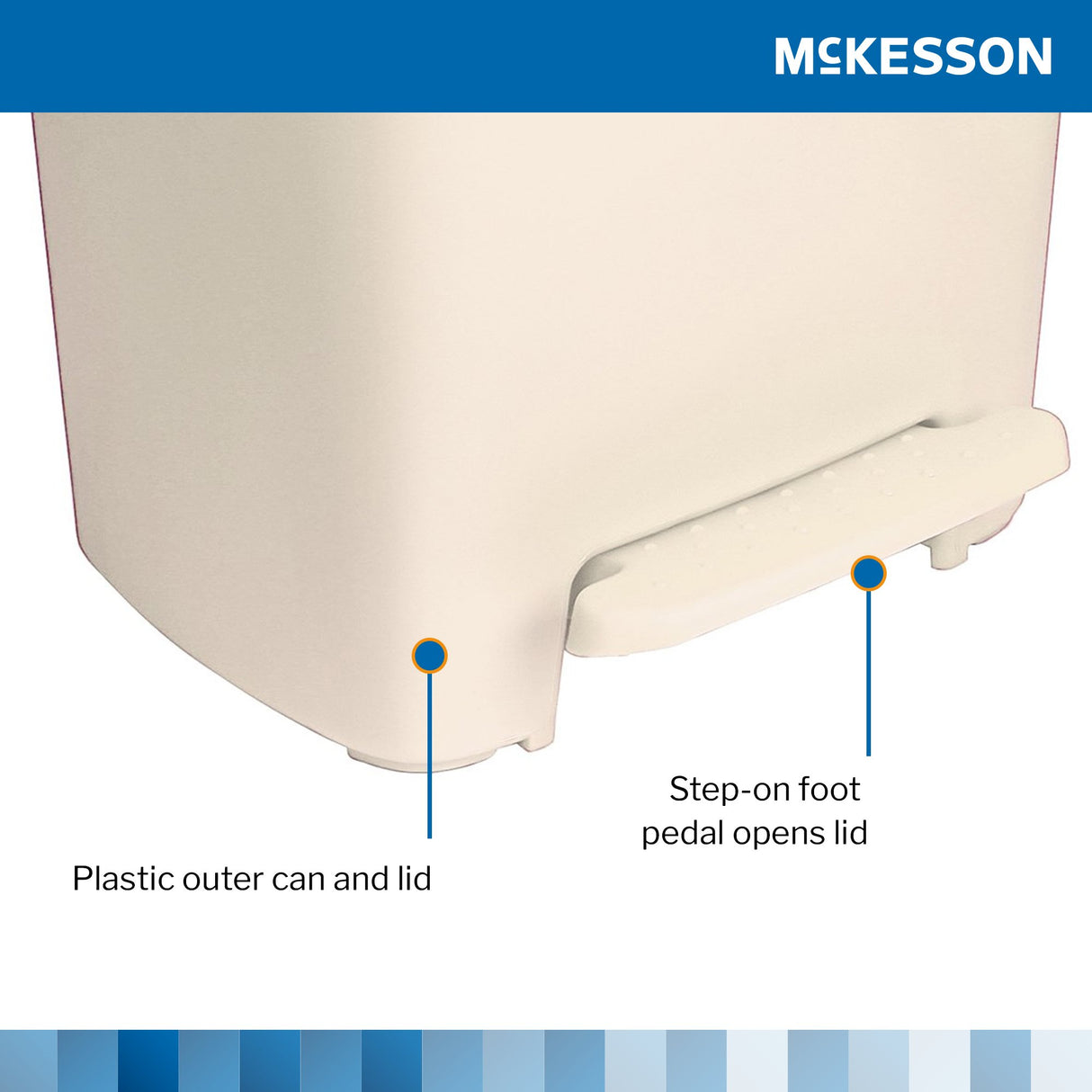 Trash Can McKesson 32 Quart / 8 gal. Beige Plastic Rectangular - BeHope