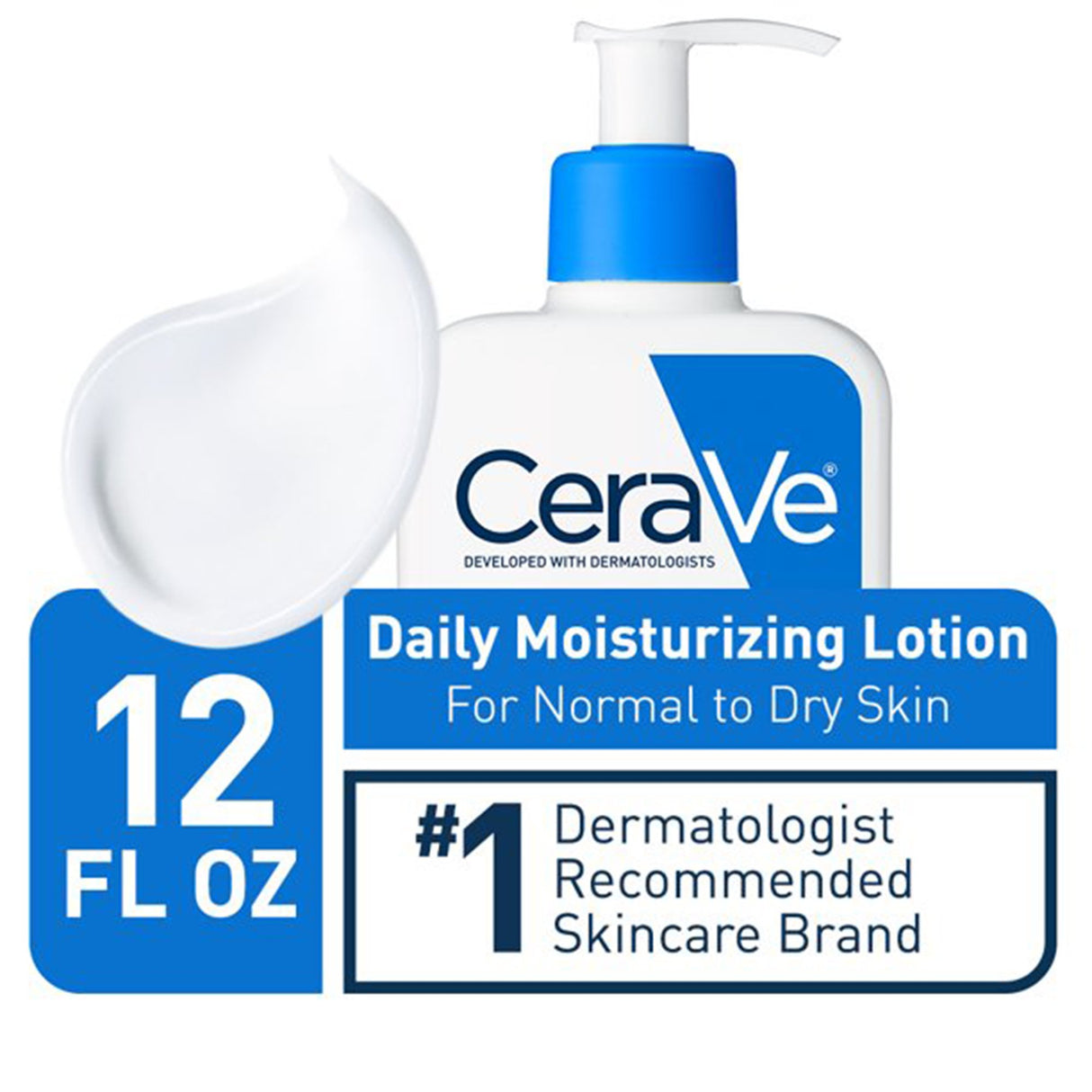 Facial Cleanser CeraVe® Hydrating Cleanser Lotion 12 oz. Pump Bottle Unscented - BeHope