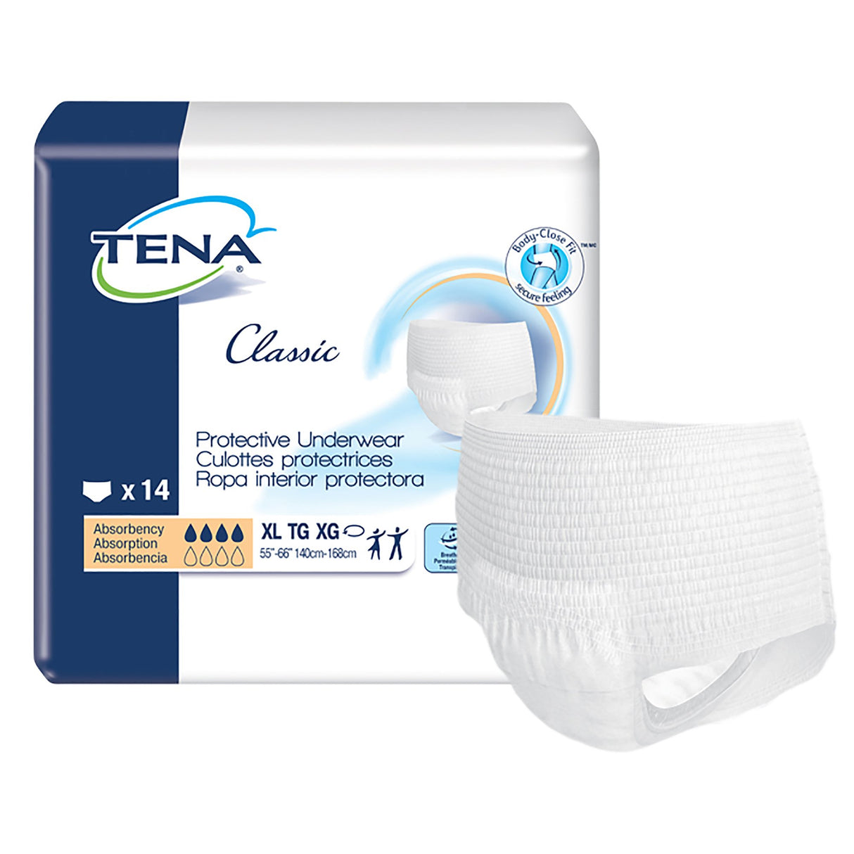 Unisex Adult Absorbent Underwear TENA® Classic Pull On with Tear Away Seams X-Large Disposable Moderate Absorbency - BeHope