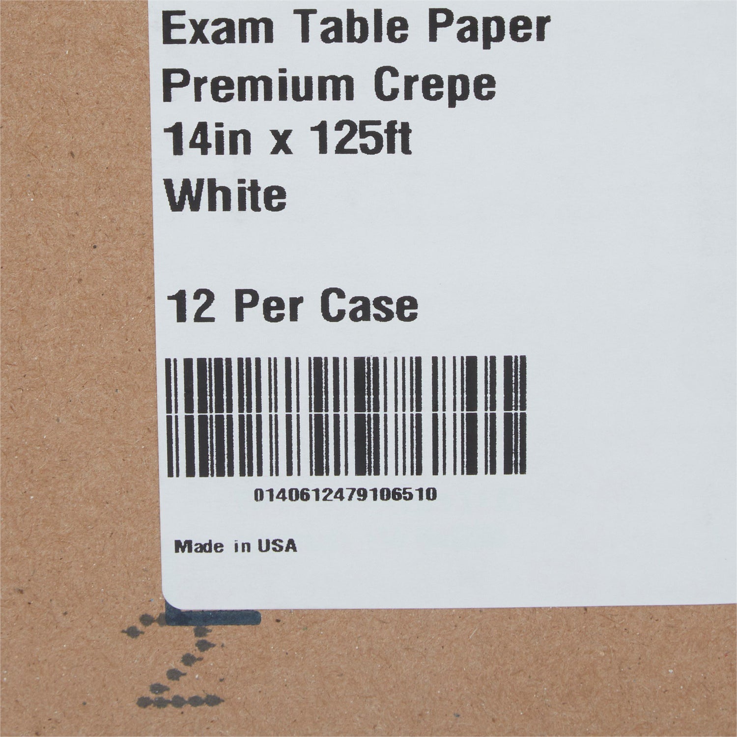 Table Paper McKesson 14 Inch Width 125 Foot Length White Crepe - BeHope