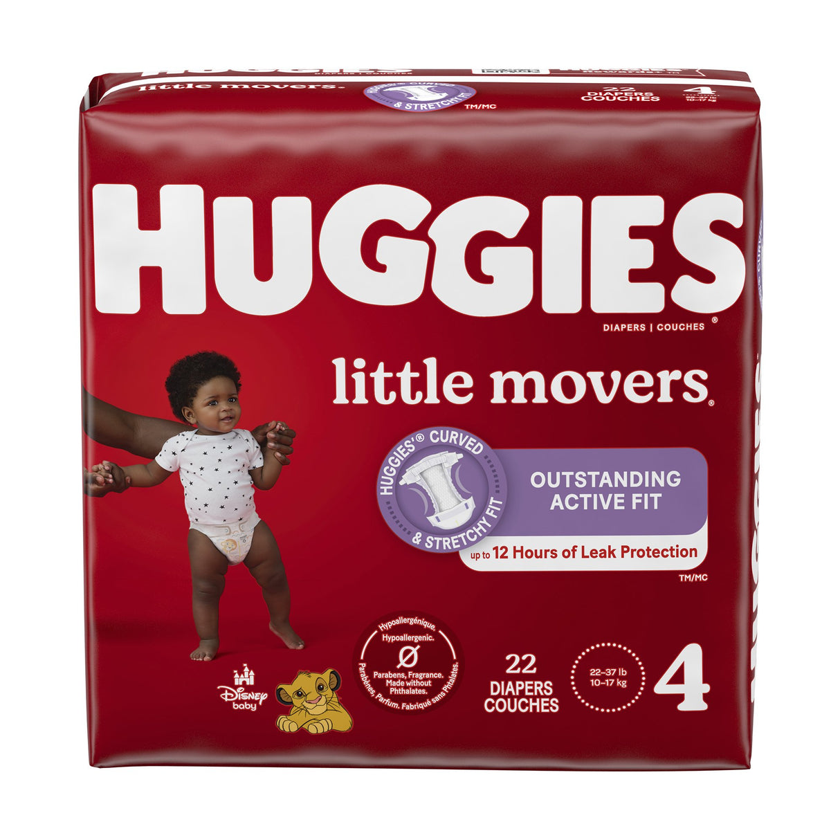Unisex Baby Diaper Huggies® Little Movers Size 4 Disposable Moderate Absorbency - BeHope