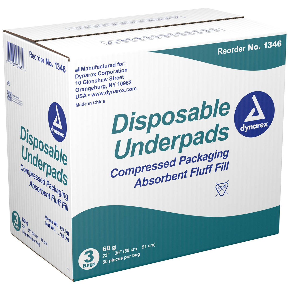 Disposable Underpad Dynarex® 23 X 36 Inch Fluff Light Absorbency - BeHope