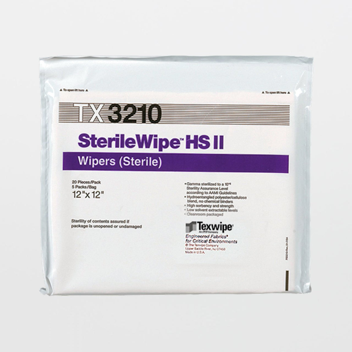 Cleanroom Wipe SterileWipe™ HS II 100 Count Bag 12 X 12 Inch Sterile Disposable - BeHope