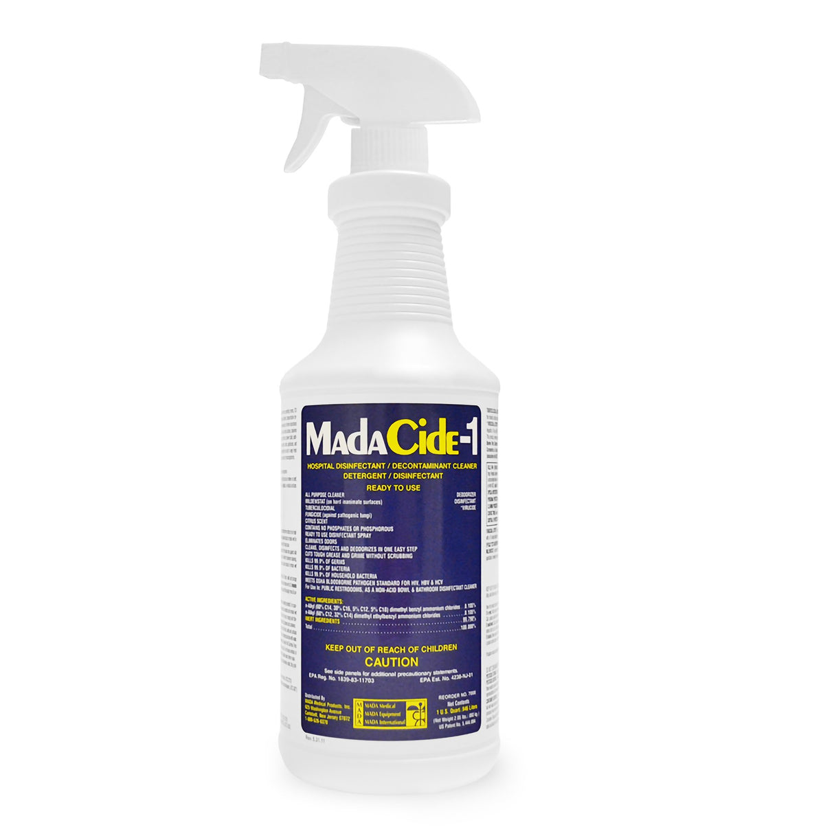 Surface Disinfectant Cleaner MadaCide-1® Broad Spectrum Trigger Spray Liquid 32 oz. Bottle Scented NonSterile - BeHope