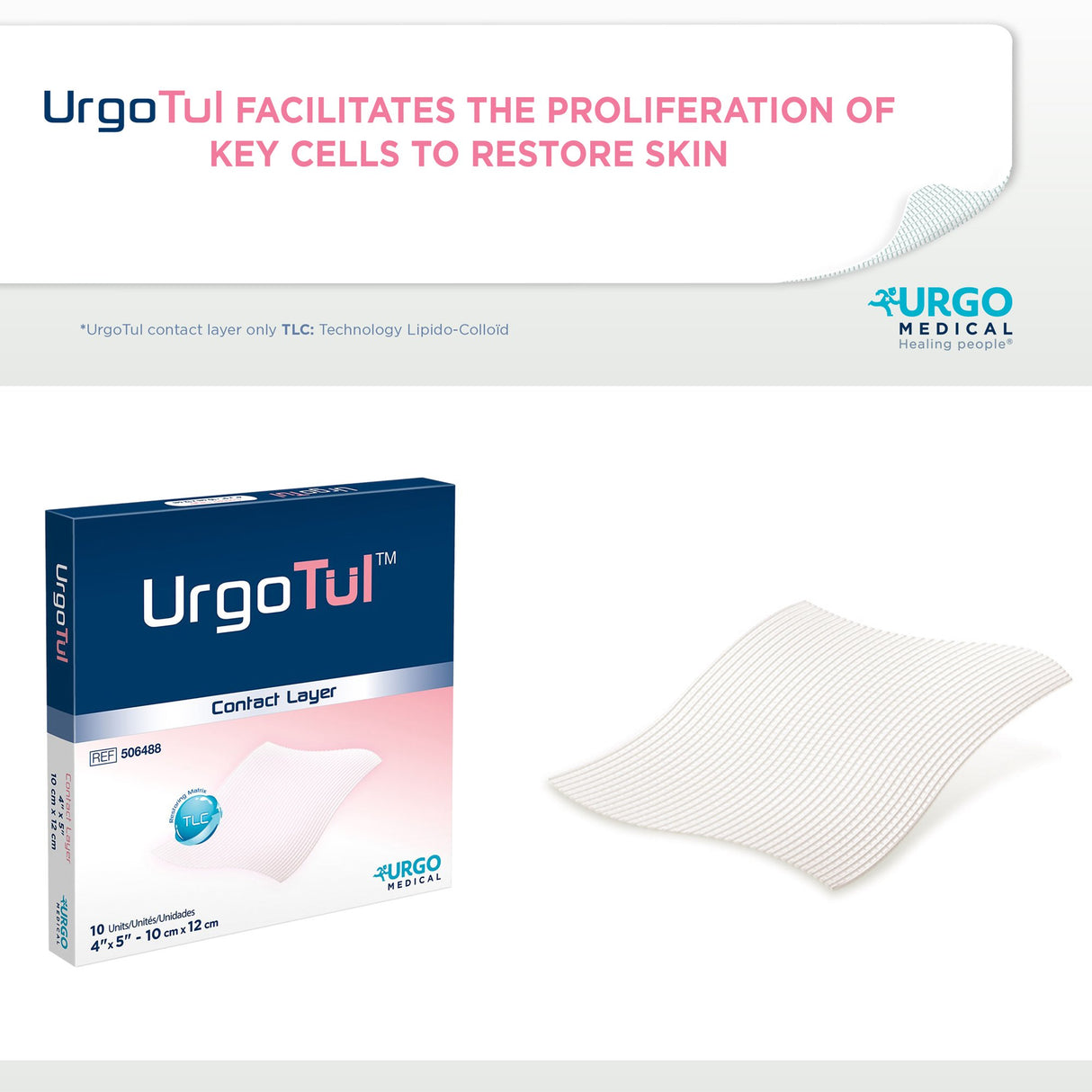 Impregnated Contact Layer Dressing UrgoTul™ 4 X 5 Inch Sterile - BeHope