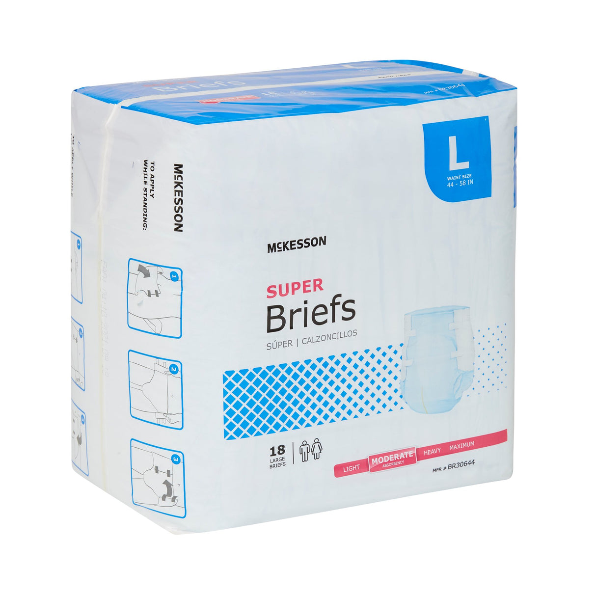 Unisex Adult Incontinence Brief McKesson Large Disposable Moderate Absorbency - BeHope