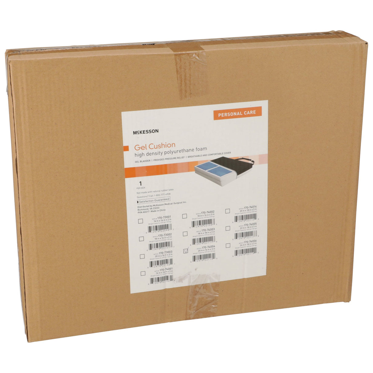 Seat Cushion McKesson 20 W X 16 L X 3 D Inch Foam / Gel - BeHope