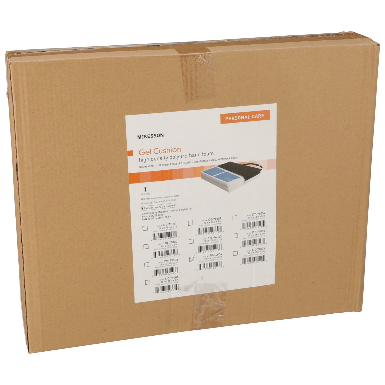 Seat Cushion McKesson 20 W X 16 L X 3 D Inch Foam / Gel - BeHope