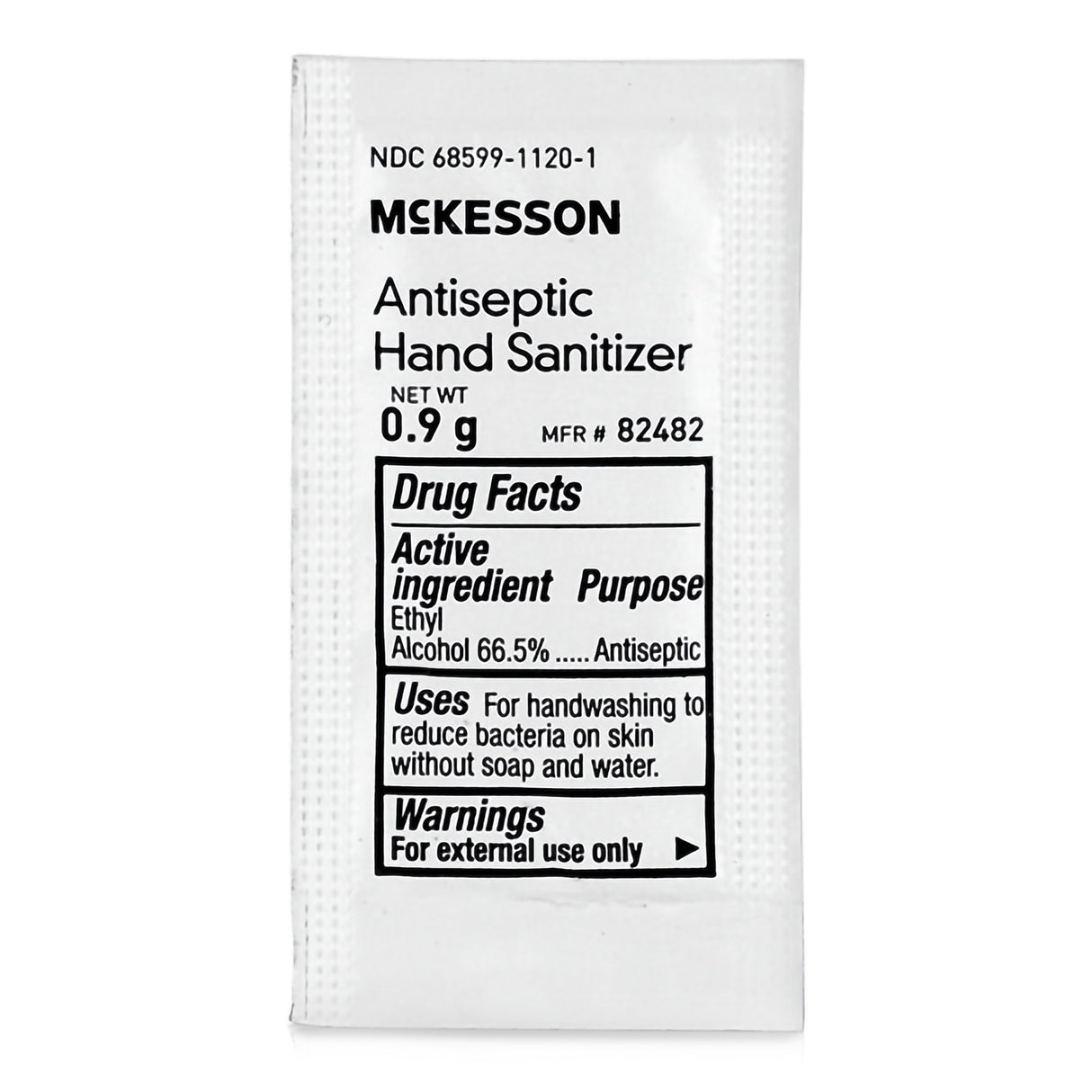 Hand Sanitizer with Aloe McKesson 0.9 Gram Ethyl Alcohol Gel Individual Packet - BeHope