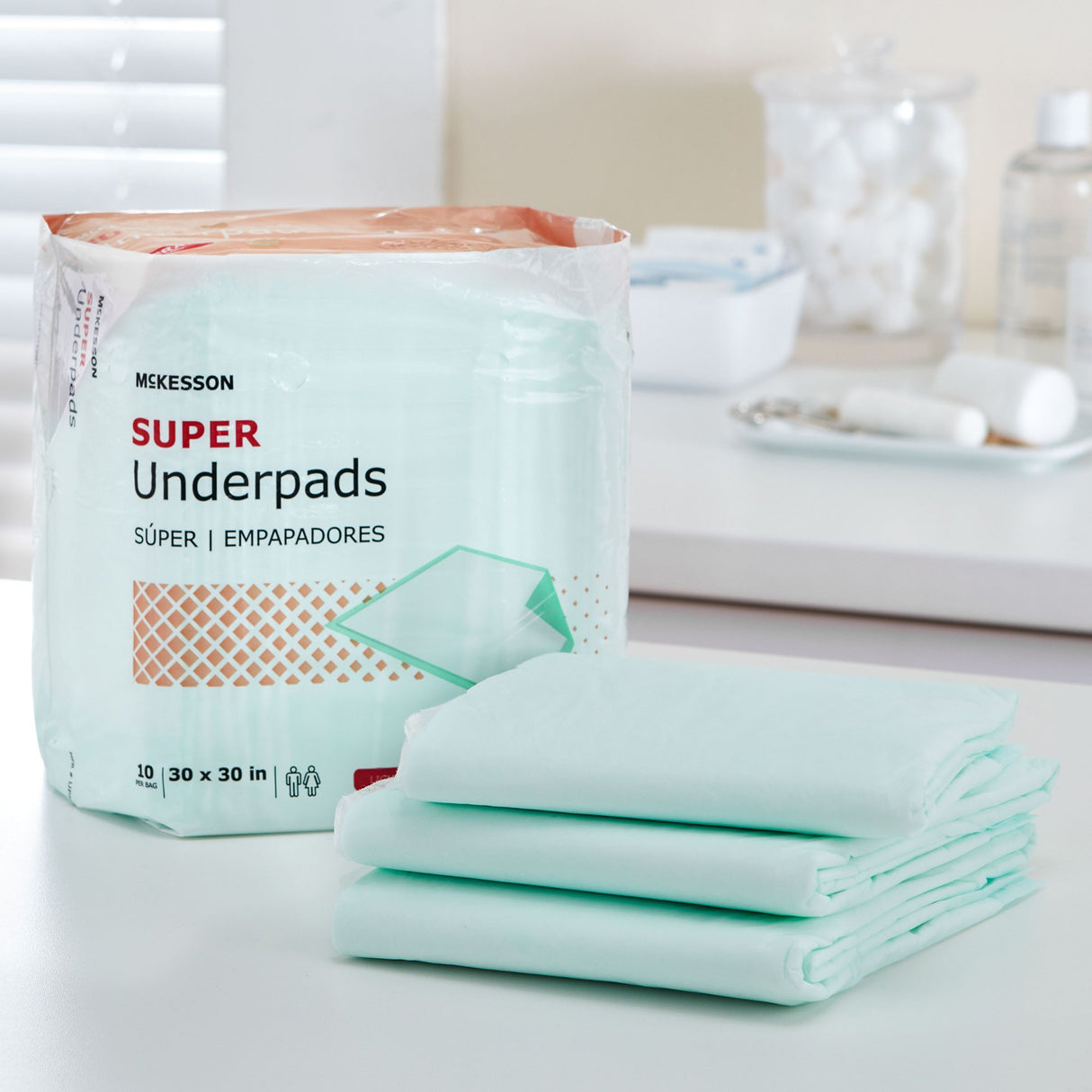 Disposable Underpad McKesson Super 30 X 30 Inch Fluff / Polymer Moderate Absorbency - BeHope