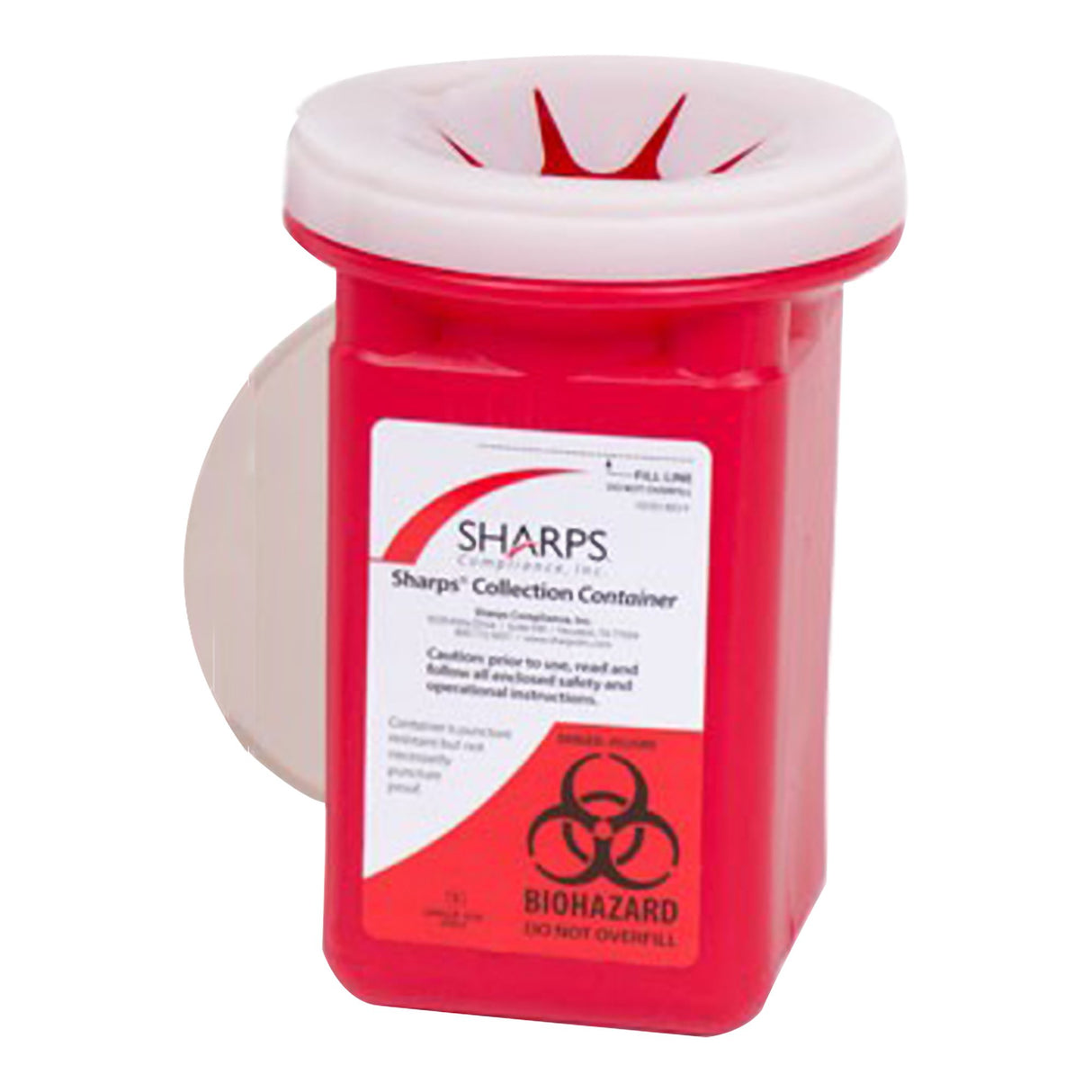 Mailback Sharps Container Sharps Recovery System™ Red Base 4-1/2 L X 4-1/2 W X 7 H Inch Vertical Entry 0.25 Gallon - BeHope