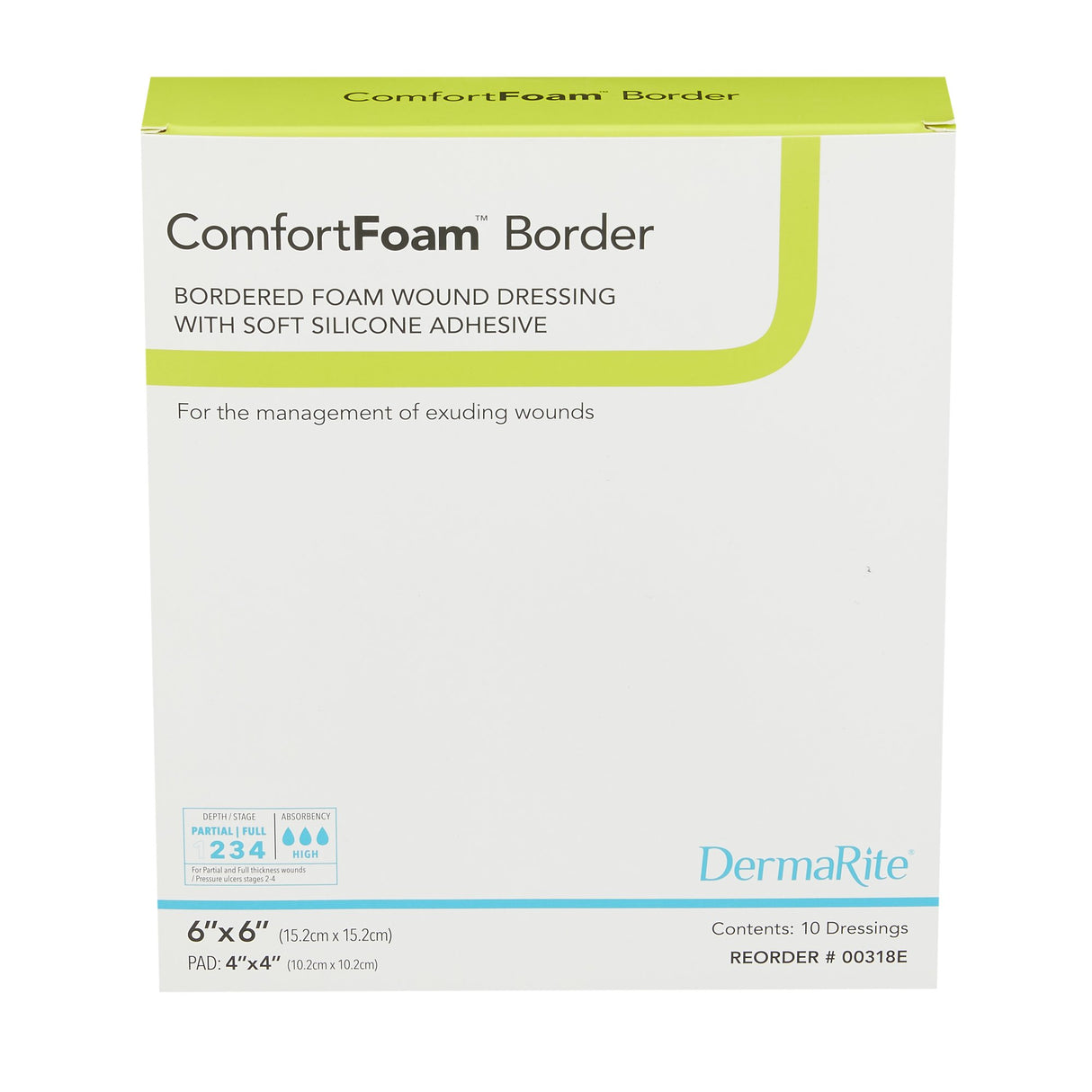 Foam Dressing ComfortFoam™ 4 X 4 Inch Without Border Film Backing Silicone Face Square Sterile - BeHope