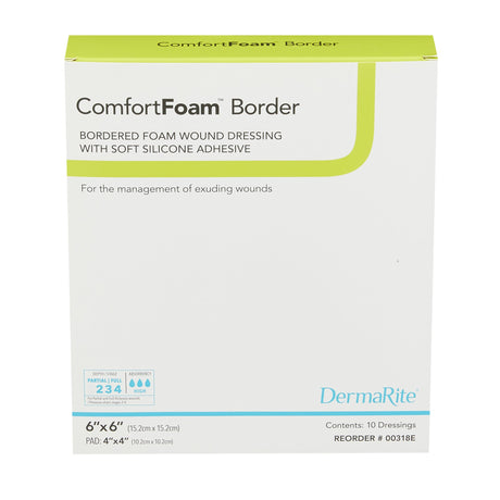 Foam Dressing ComfortFoam™ 4 X 4 Inch Without Border Film Backing Silicone Face Square Sterile - BeHope