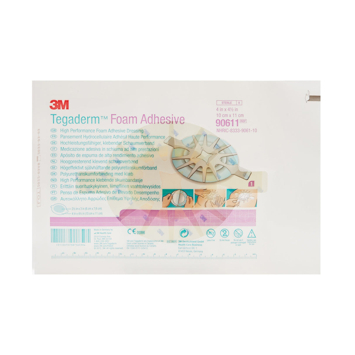Foam Dressing 3M™ Tegaderm™ High Performance 4 X 4-1/2 Inch With Border Film Backing Acrylic Adhesive Oval Sterile - BeHope