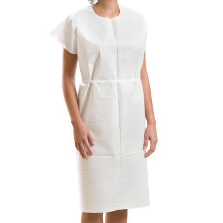 Patient Exam Gown One Size Fits Most White Disposable - BeHope