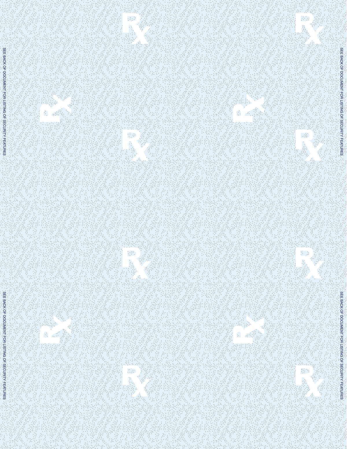RX Prescription Paper Centurion Secure Full Sheet, 8-1/2 X 11 Inch - BeHope