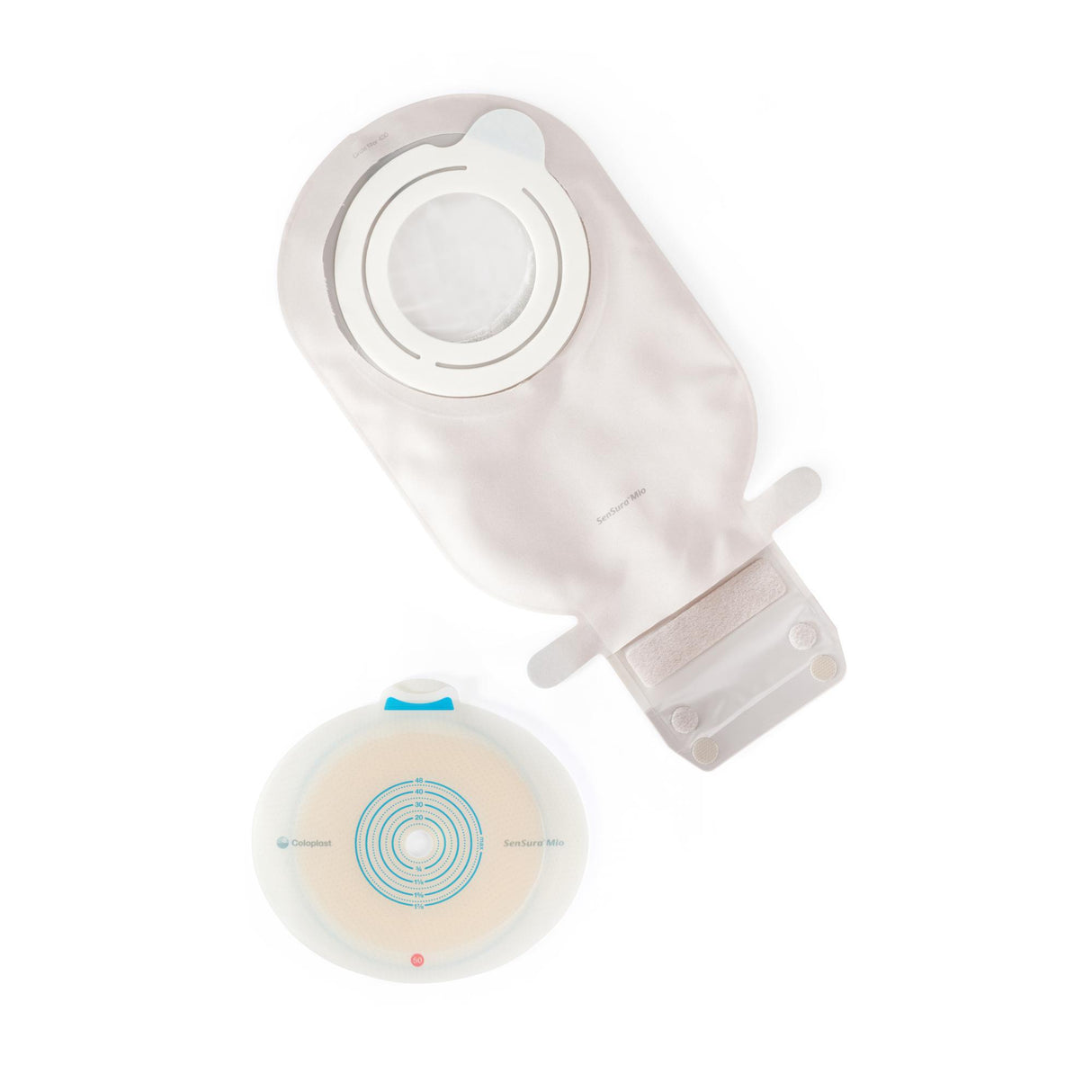 Ostomy Pouch SenSura® Mio Two-Piece System Maxi Length Flat, Trim to Fit 3/8 to 1-7/8 Inch Stoma Drainable - BeHope