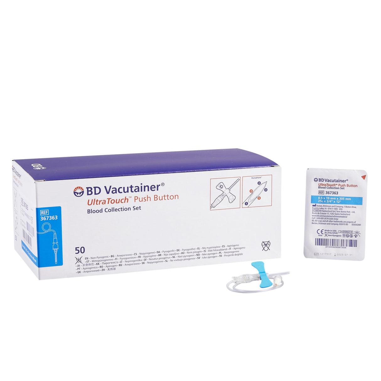 Bd Vacutainer® Ultratouch™ Push Button Safety Blood Collection Set for Patient Comfort - BeHope