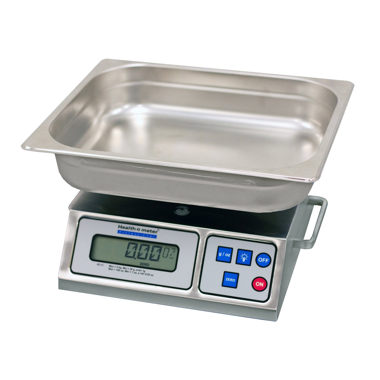 Food / Lab Scale Health O Meter® LCD Display 176 oz / 5000 Gram Capacity Stainless Steel AC Power - BeHope