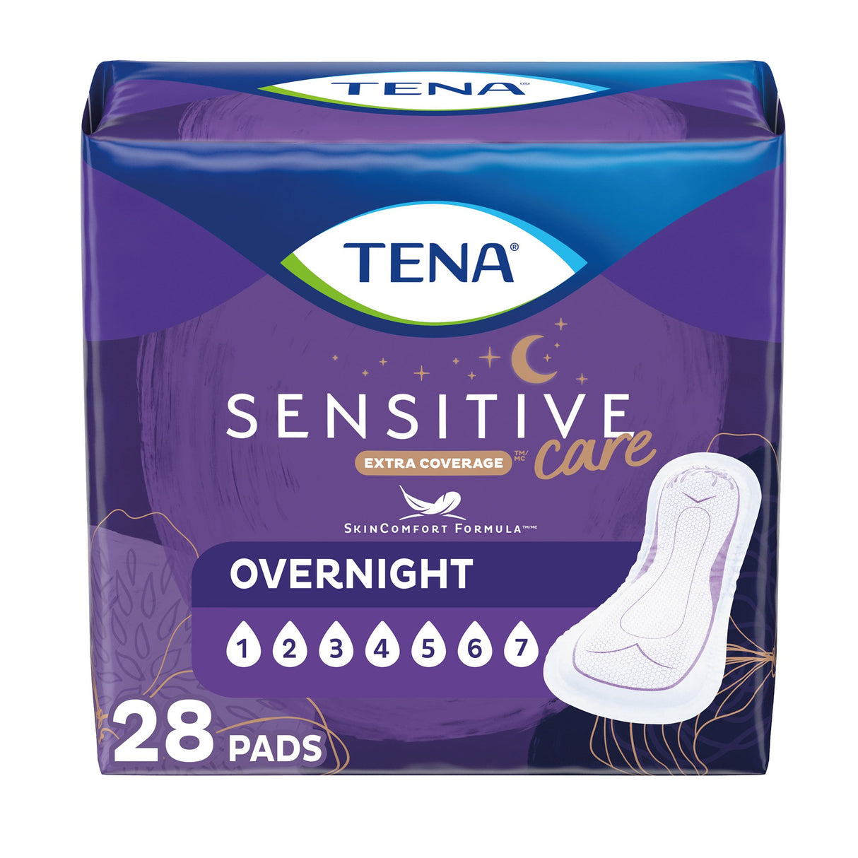 Bladder Control Pad TENA® Sensitive Care Extra Coverage 16 Inch Length Heavy Absorbency Super Absorbent Core One Size Fits Most - BeHope