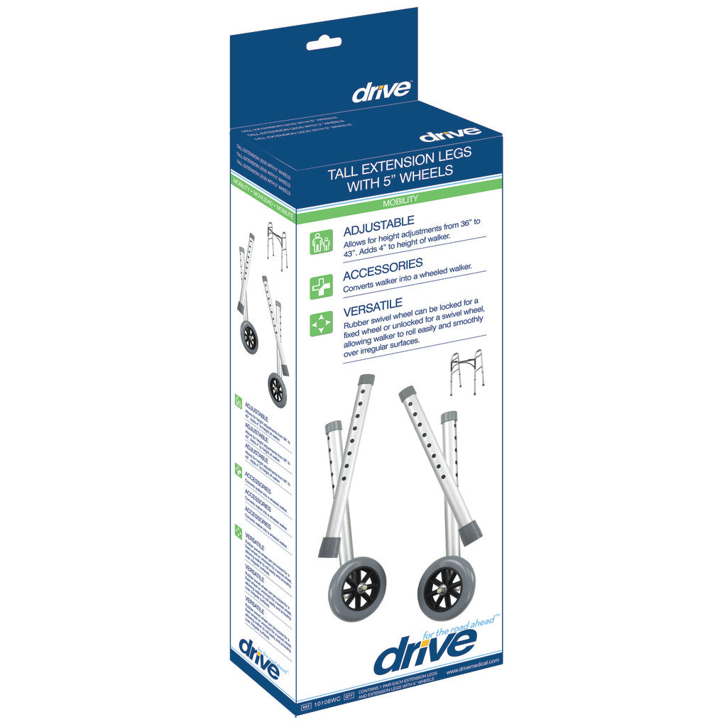 Tall Extension Legs With Wheels, Combo Pack (adds 4") - BeHope